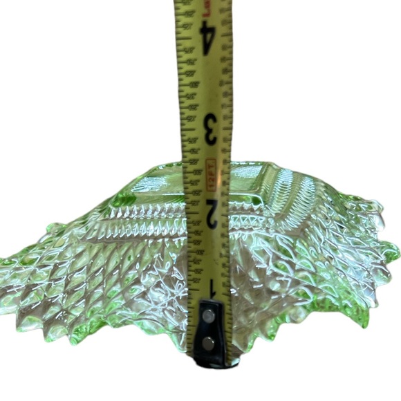 Vintage Glass Green Candy Vaseline Glass  Dish - Picture 6 of 6